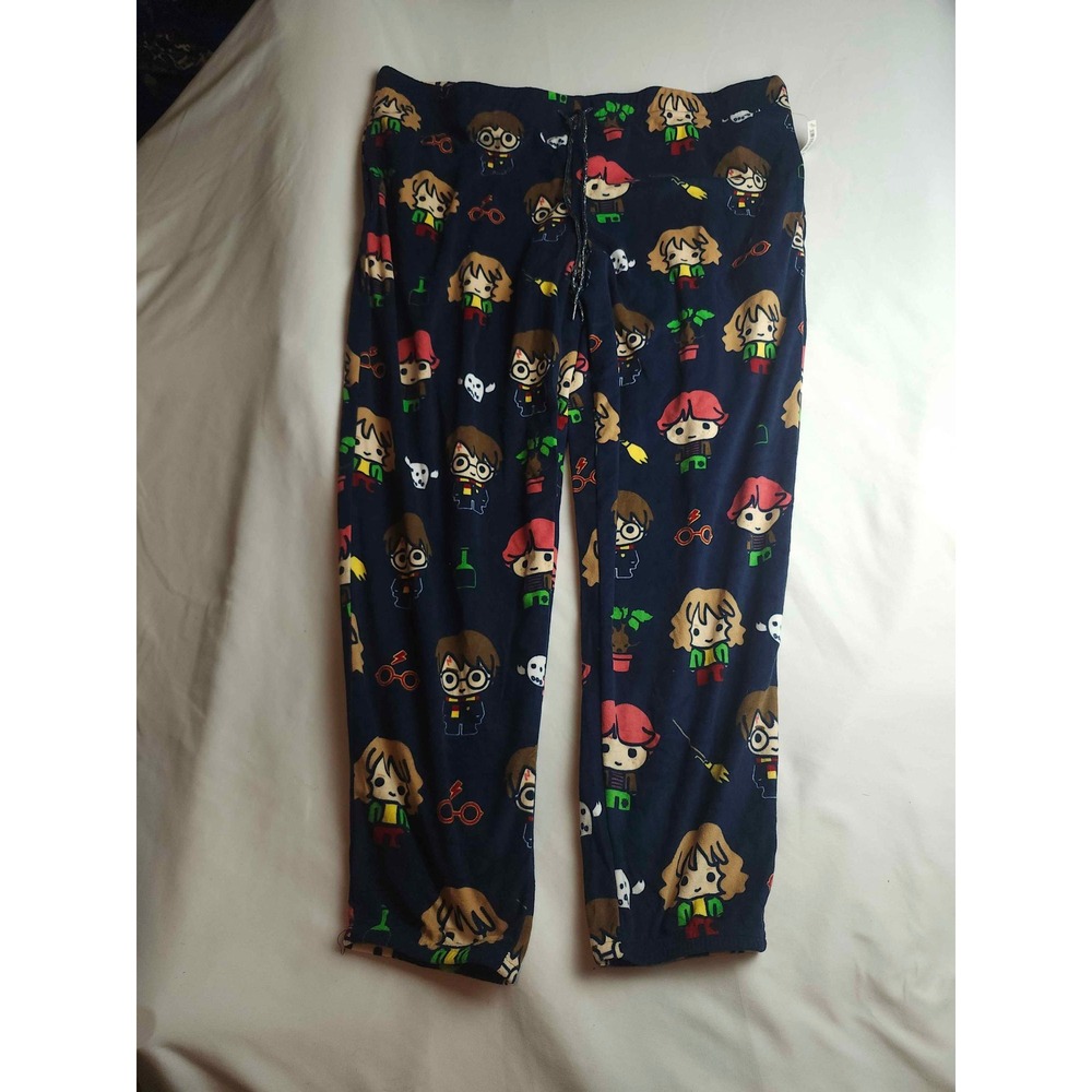 Harry Potter Wizarding World Pajama Pants Blue Chibi Print XL‎ 16-18